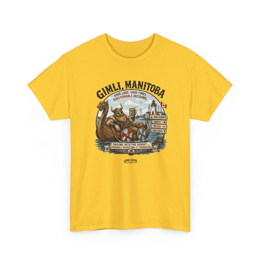 Gimli Manitoba Viking Crewneck Tee — Vintage Nautical Travel Shirt