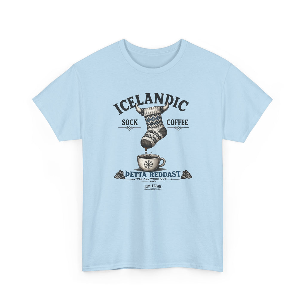 Icelandic Coffee & Sock Tee — Gimli Gear Vintage Nordic Graphic T-Shirt