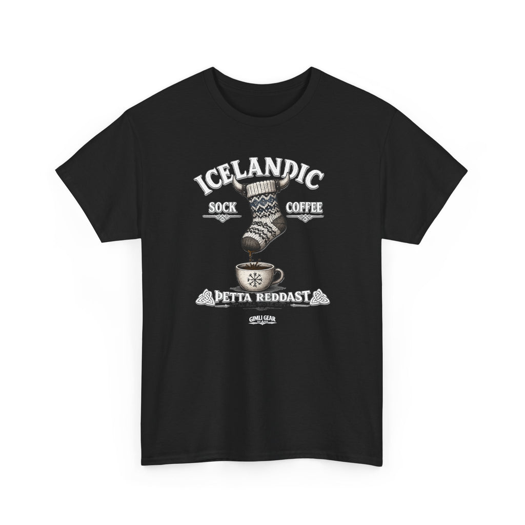 Icelandic Coffee & Sock Tee — Gimli Gear Nordic Coffee Lover T-Shirt