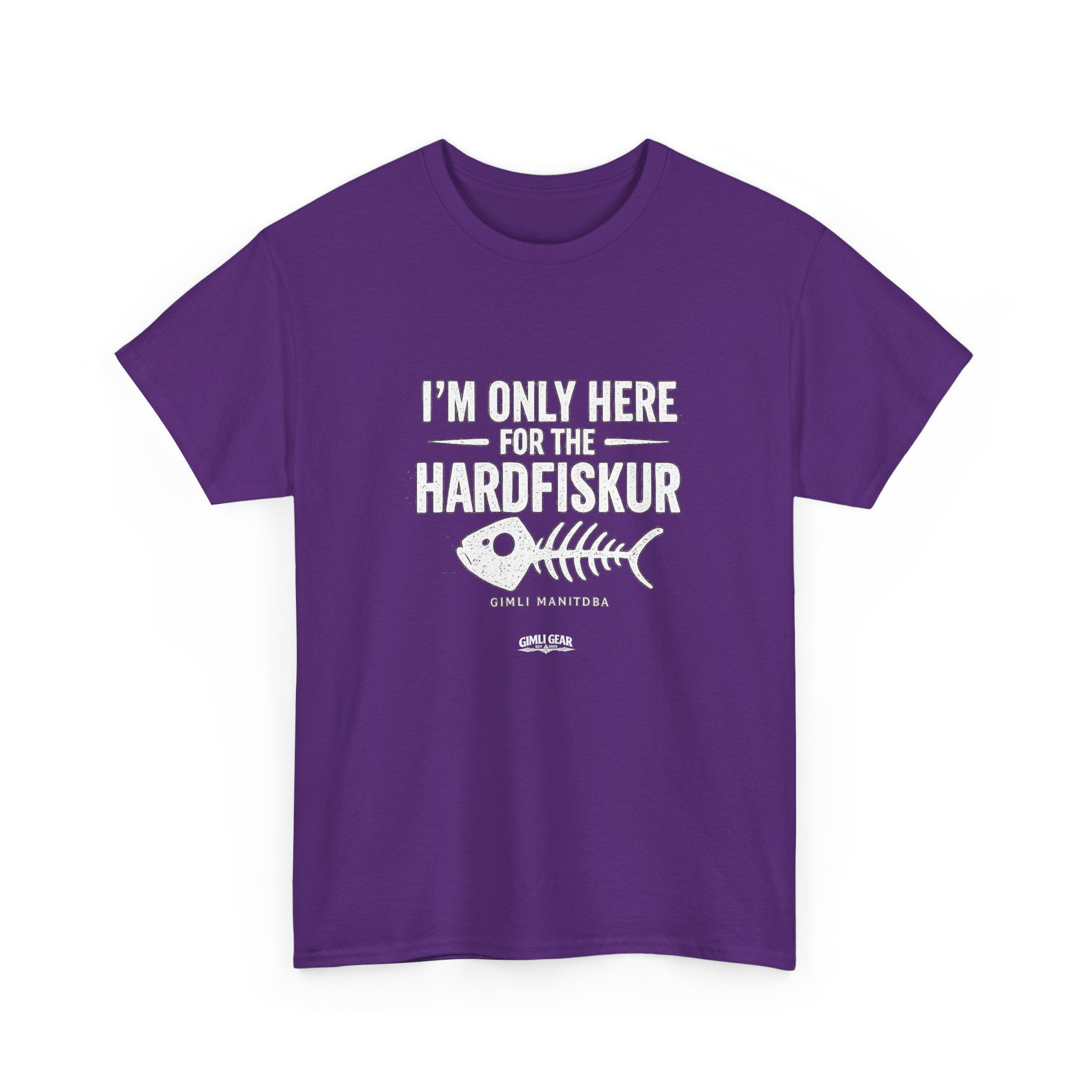 Hardfiskur Fishing Tee — "I’m Only Here for the Hardfiskur" Black T-Shirt