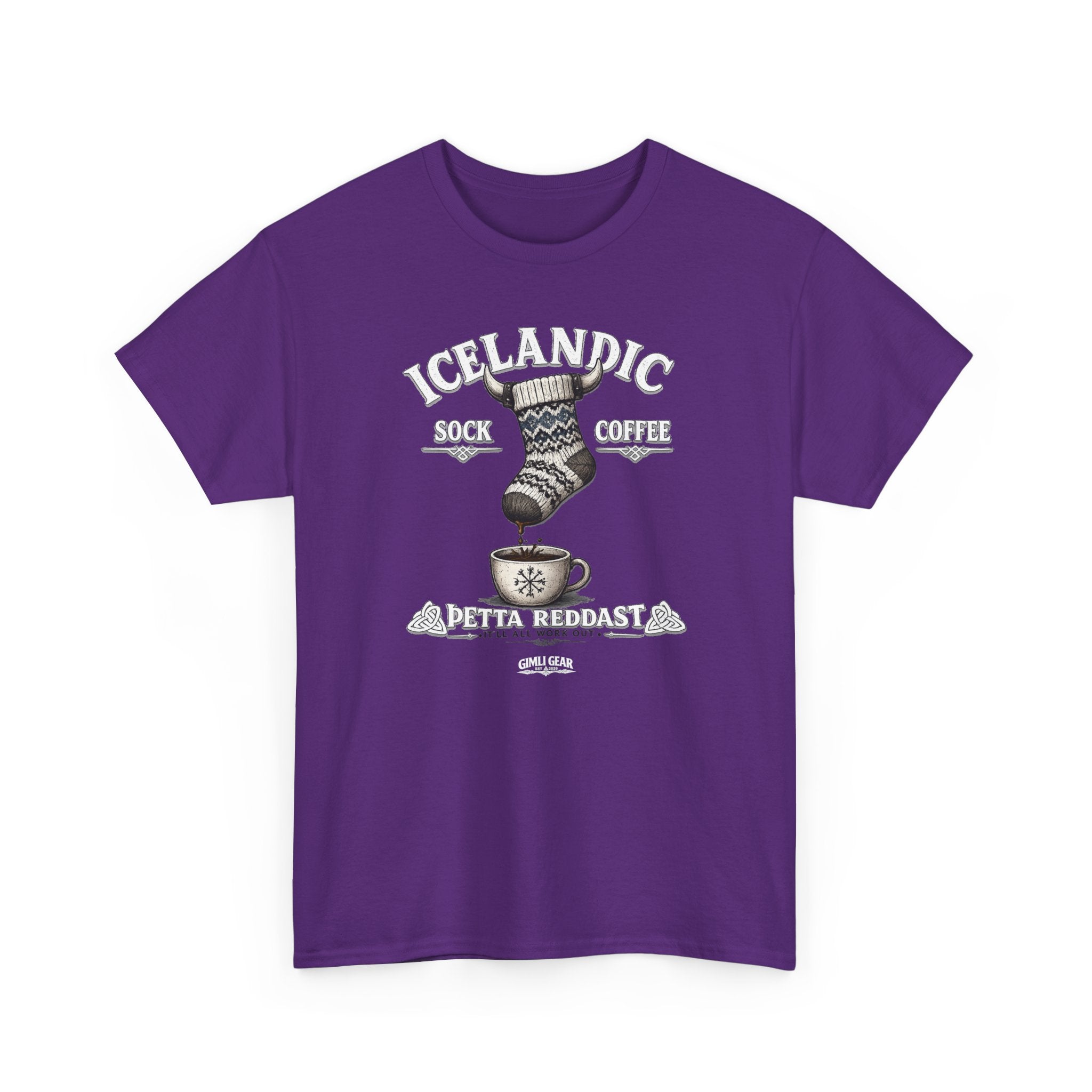 Icelandic Coffee & Sock Tee — Gimli Gear Nordic Coffee Lover T-Shirt