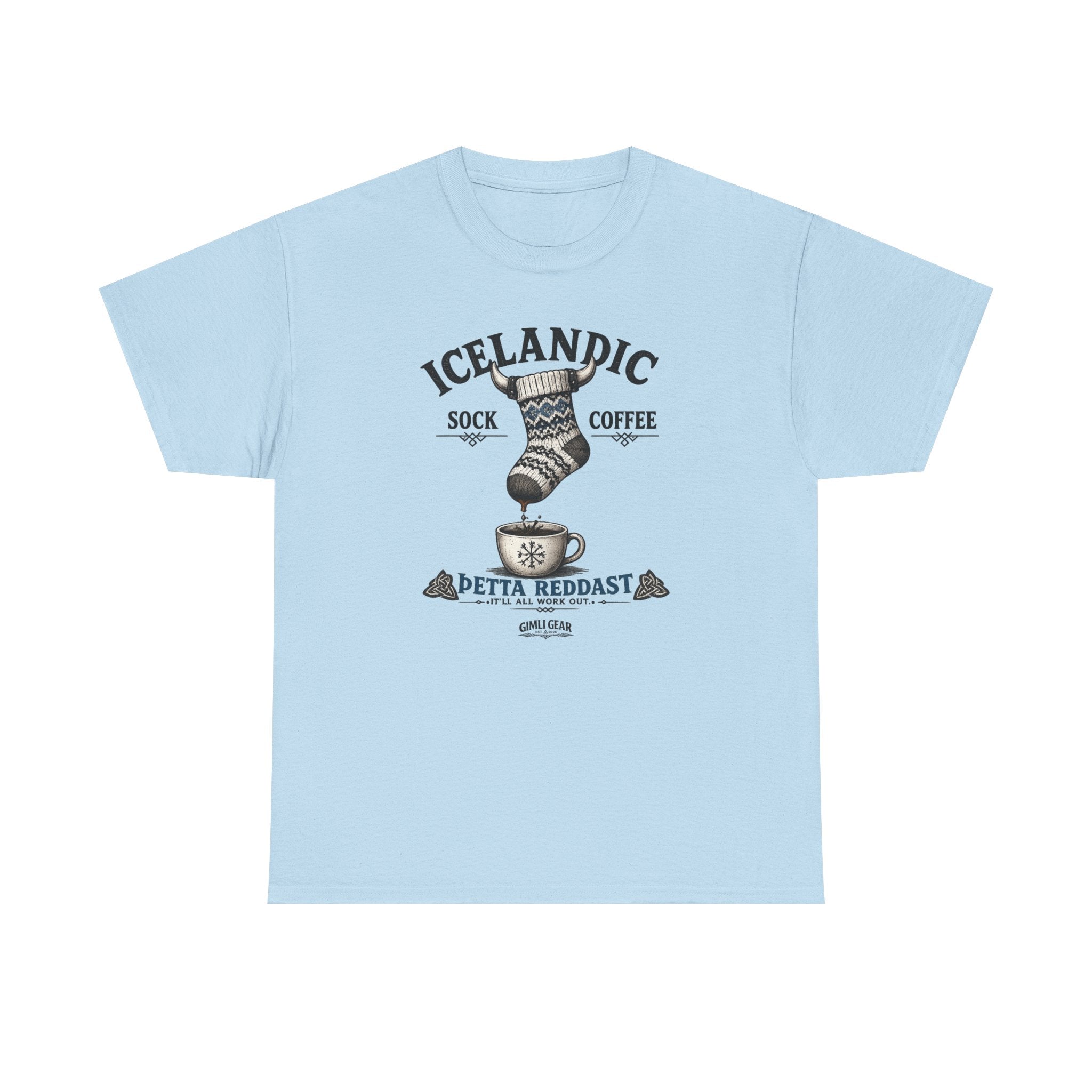 Icelandic Coffee & Sock Tee — Gimli Gear Vintage Nordic Graphic T-Shirt