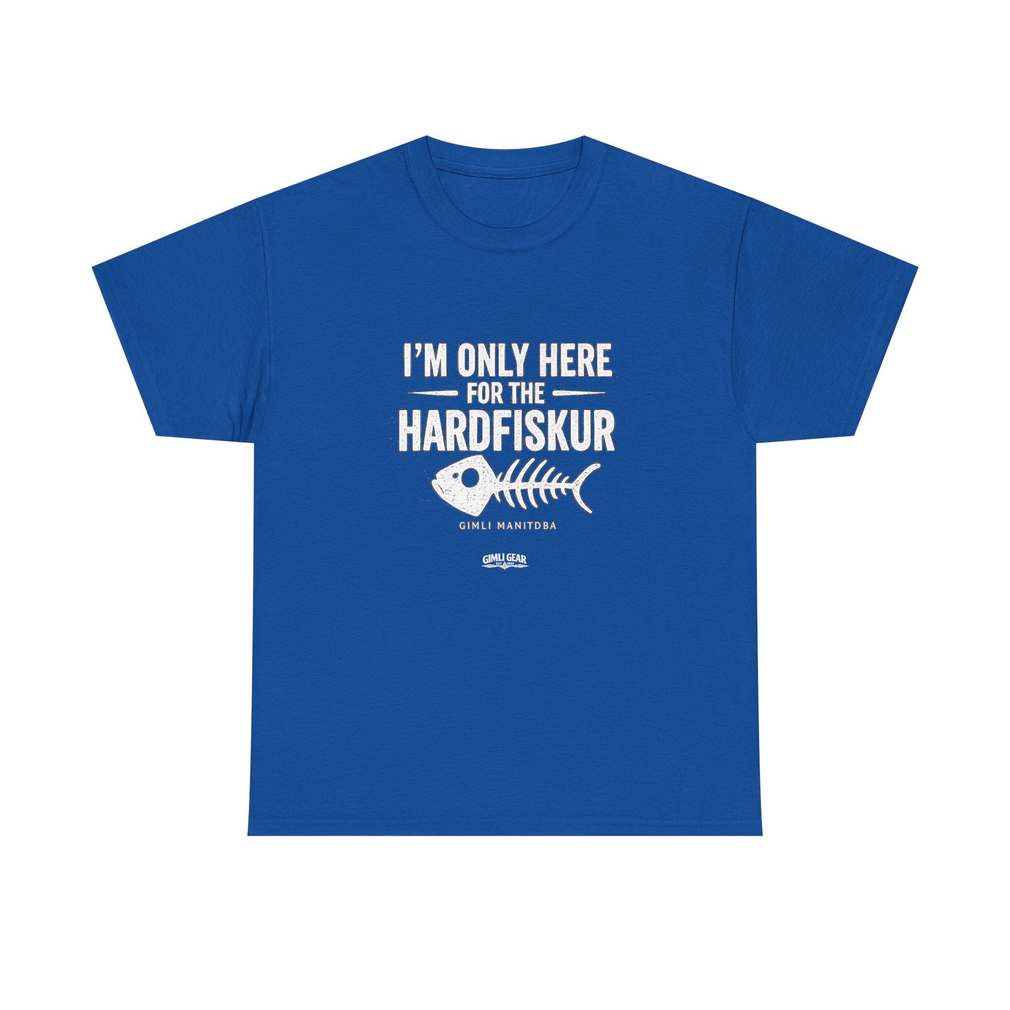 Hardfiskur Fishing Tee — "I’m Only Here for the Hardfiskur" Black T-Shirt