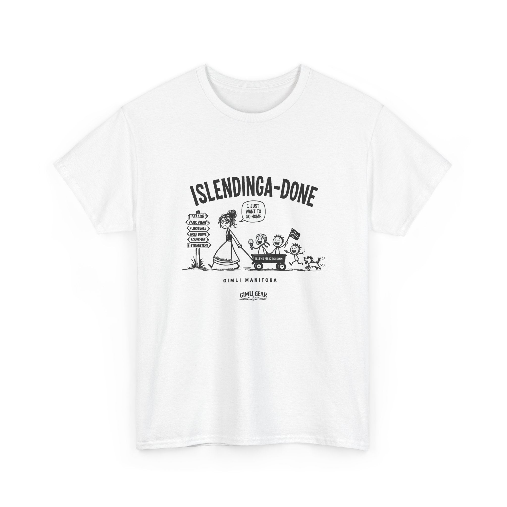 Gimli Gear T‑Shirt — 'Islendinga-Done' Icelandic Family Design