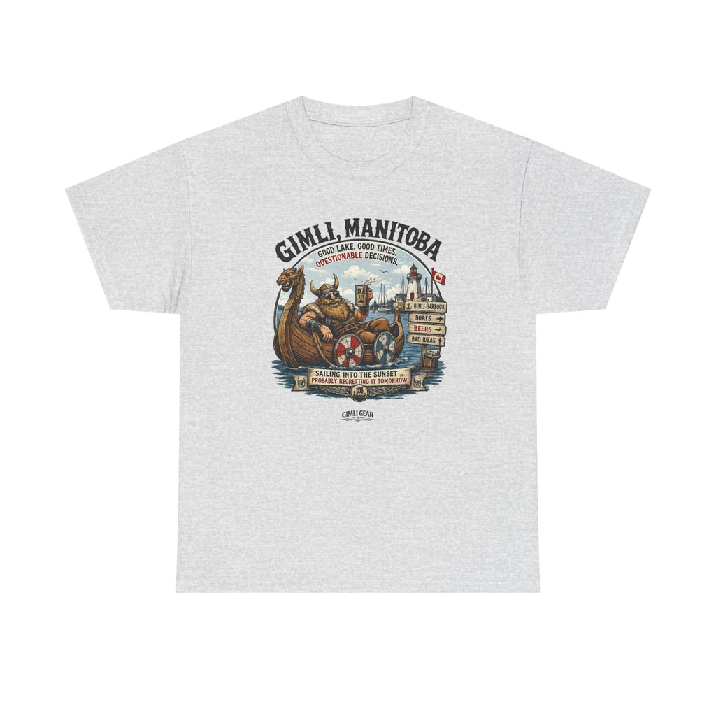 Gimli Manitoba Viking Crewneck Tee — Vintage Nautical Travel Shirt