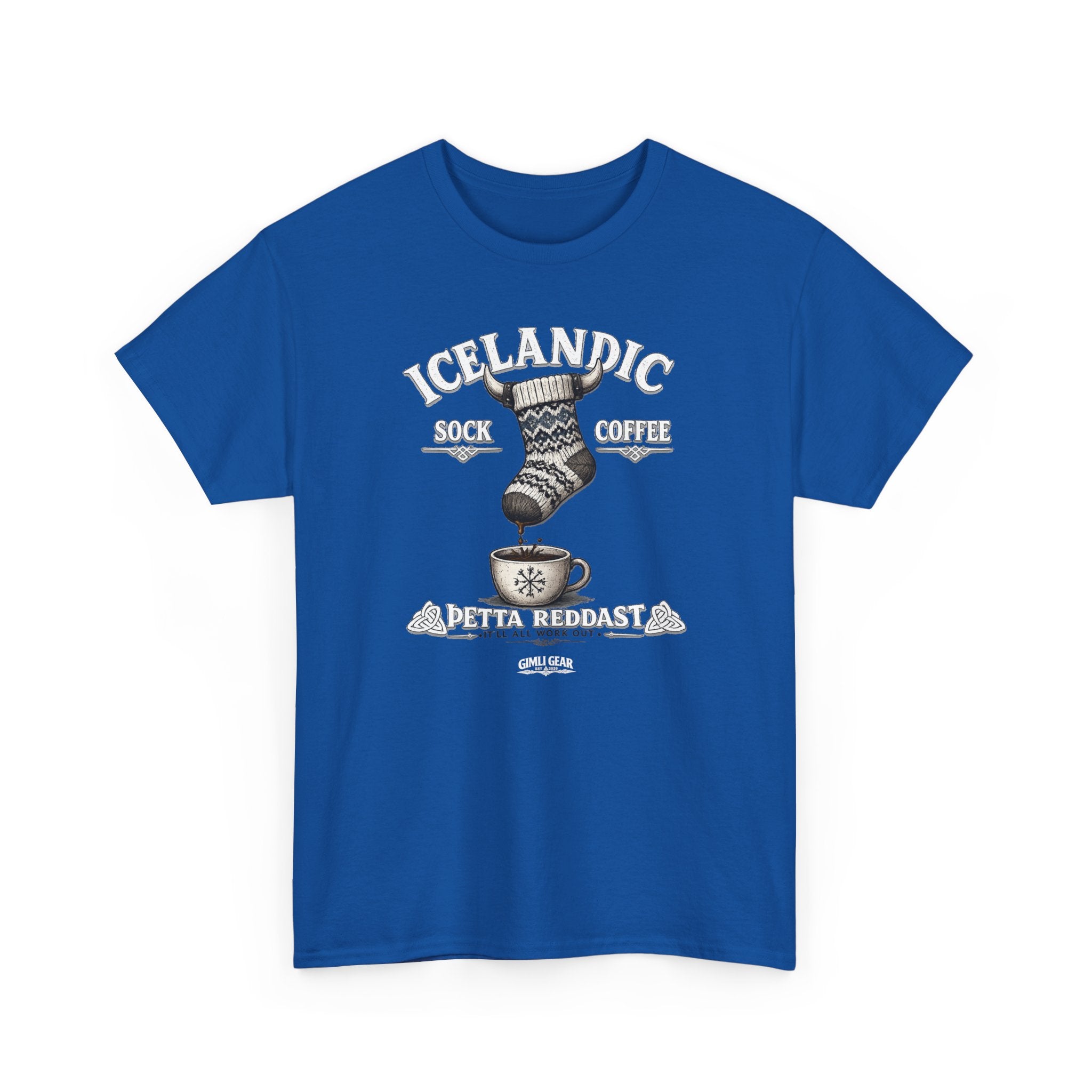 Icelandic Coffee & Sock Tee — Gimli Gear Nordic Coffee Lover T-Shirt