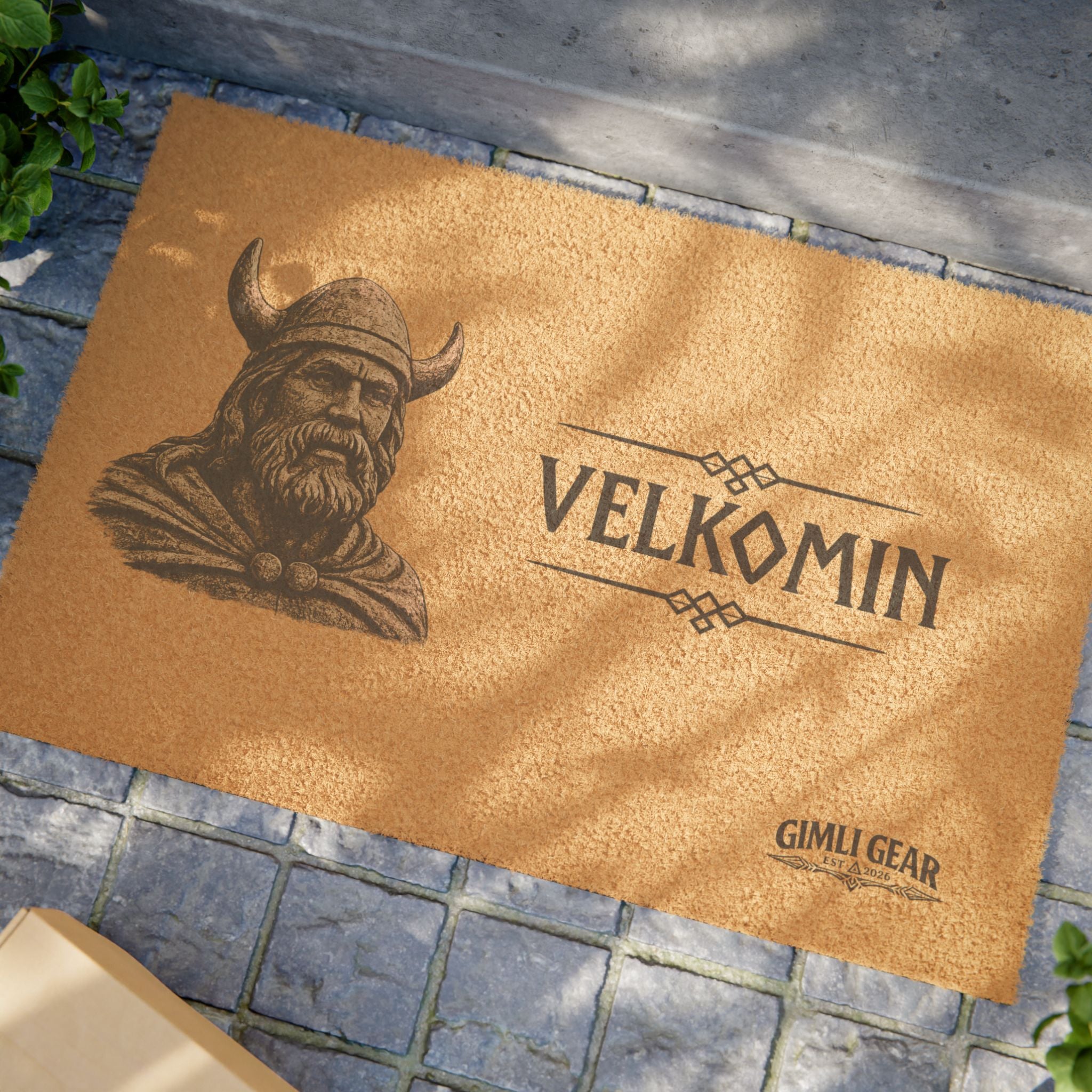 Velkomin Viking Doormat - Rustic Norse Welcome Coir Mat