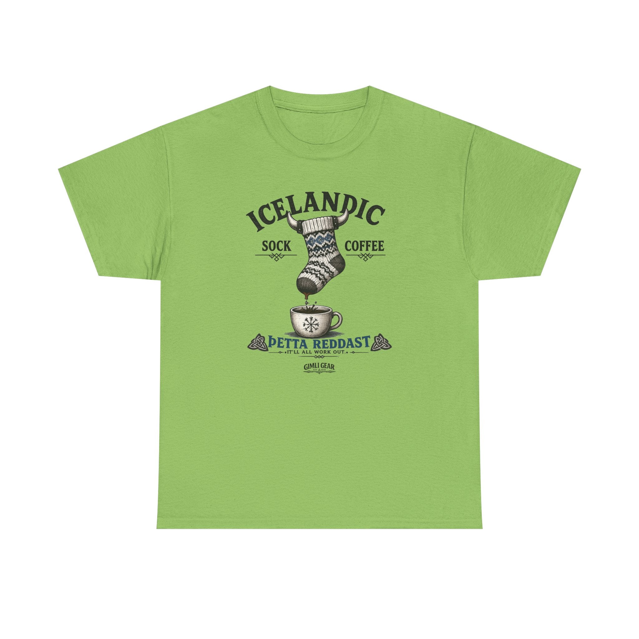 Icelandic Coffee & Sock Tee — Gimli Gear Vintage Nordic Graphic T-Shirt