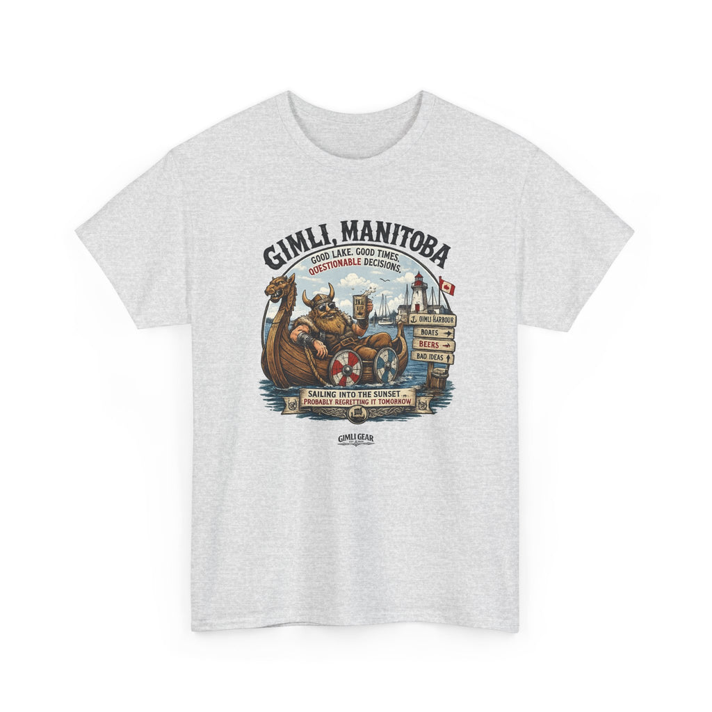 Gimli Manitoba Viking Crewneck Tee — Vintage Nautical Travel Shirt