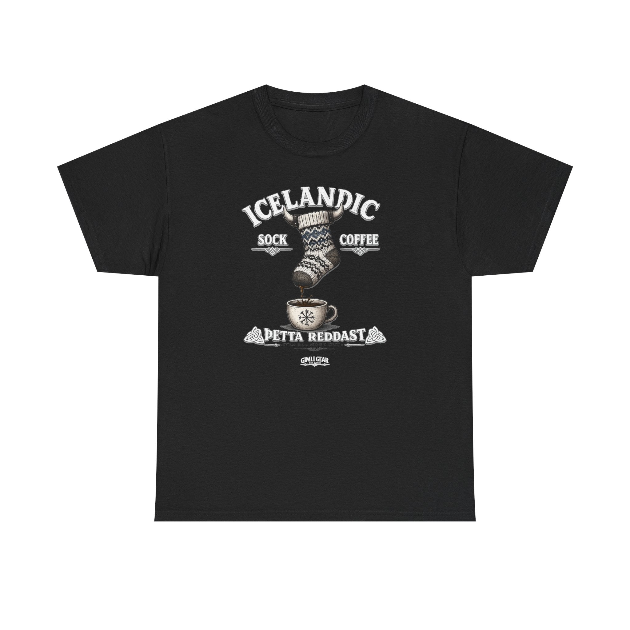Icelandic Coffee & Sock Tee — Gimli Gear Nordic Coffee Lover T-Shirt