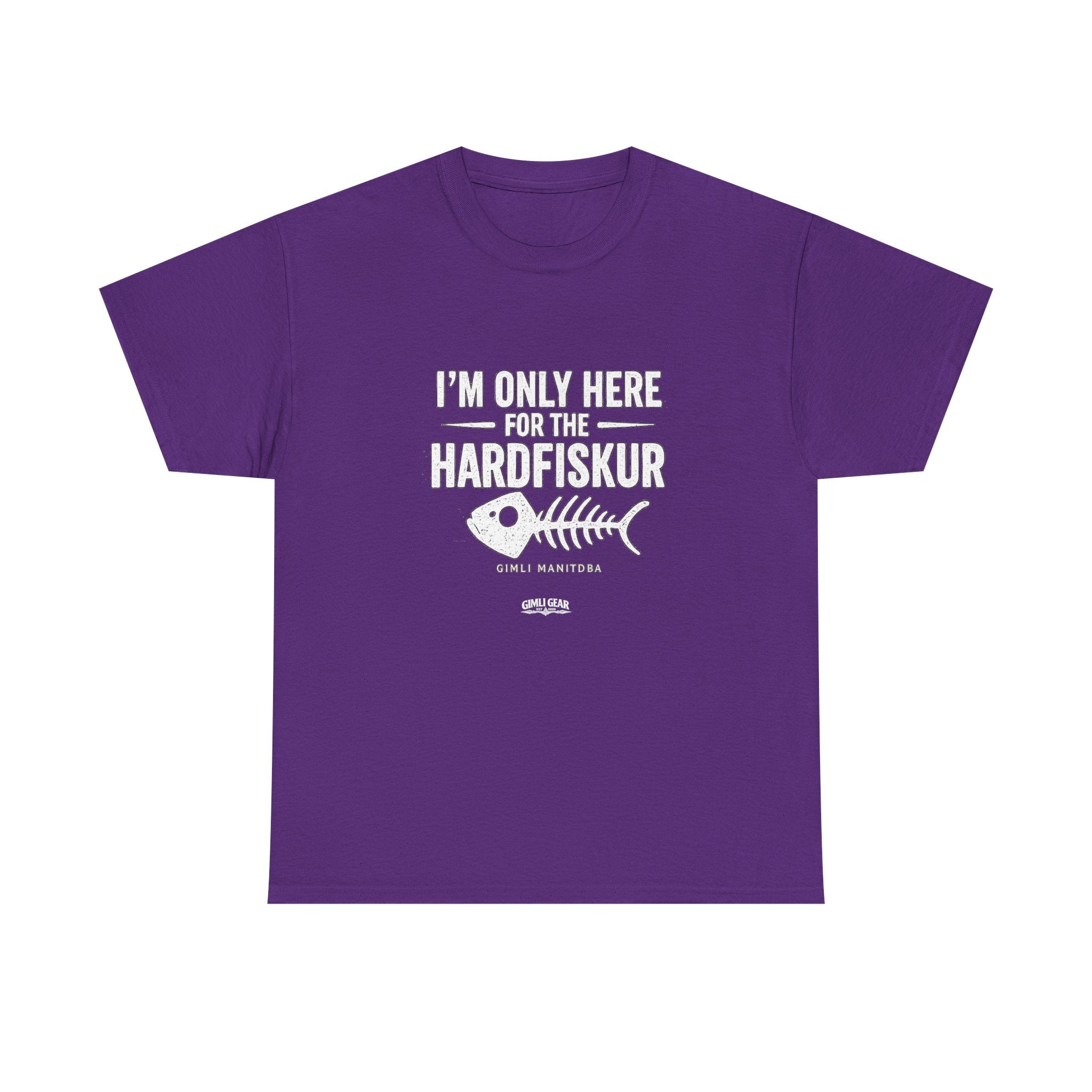 Hardfiskur Fishing Tee — "I’m Only Here for the Hardfiskur" Black T-Shirt