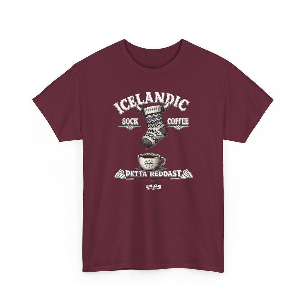Icelandic Coffee & Sock Tee — Gimli Gear Nordic Coffee Lover T-Shirt