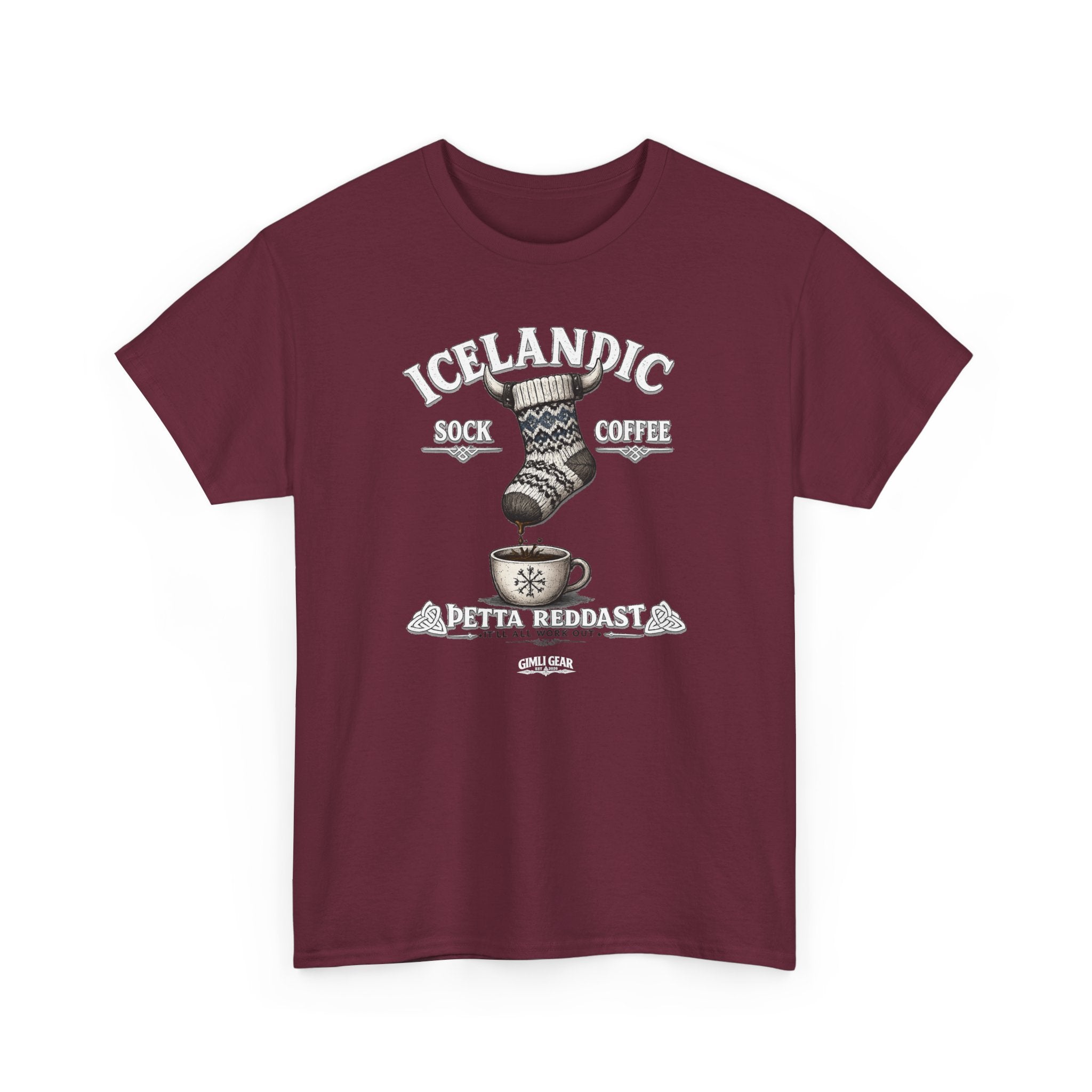 Icelandic Coffee & Sock Tee — Gimli Gear Nordic Coffee Lover T-Shirt
