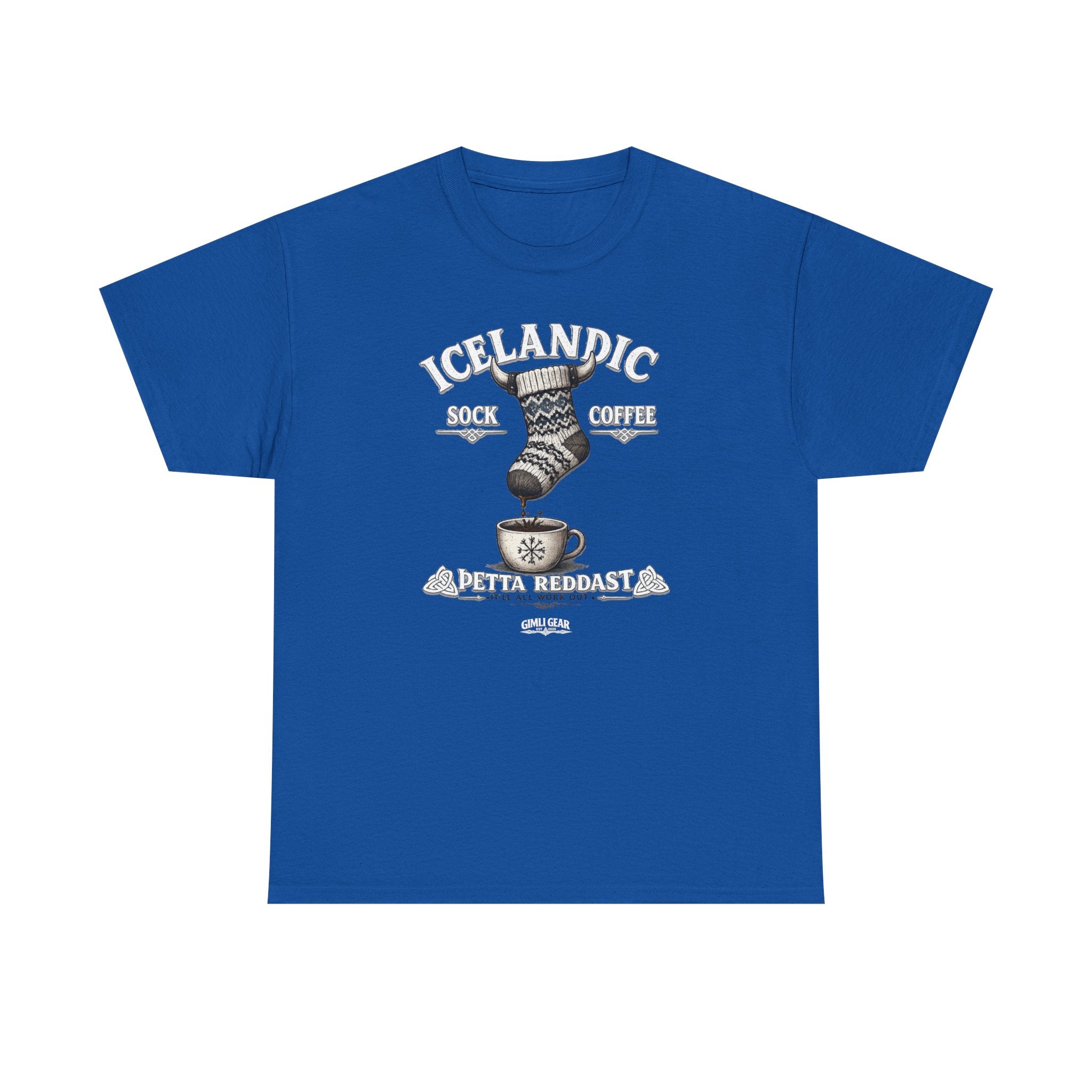 Icelandic Coffee & Sock Tee — Gimli Gear Nordic Coffee Lover T-Shirt