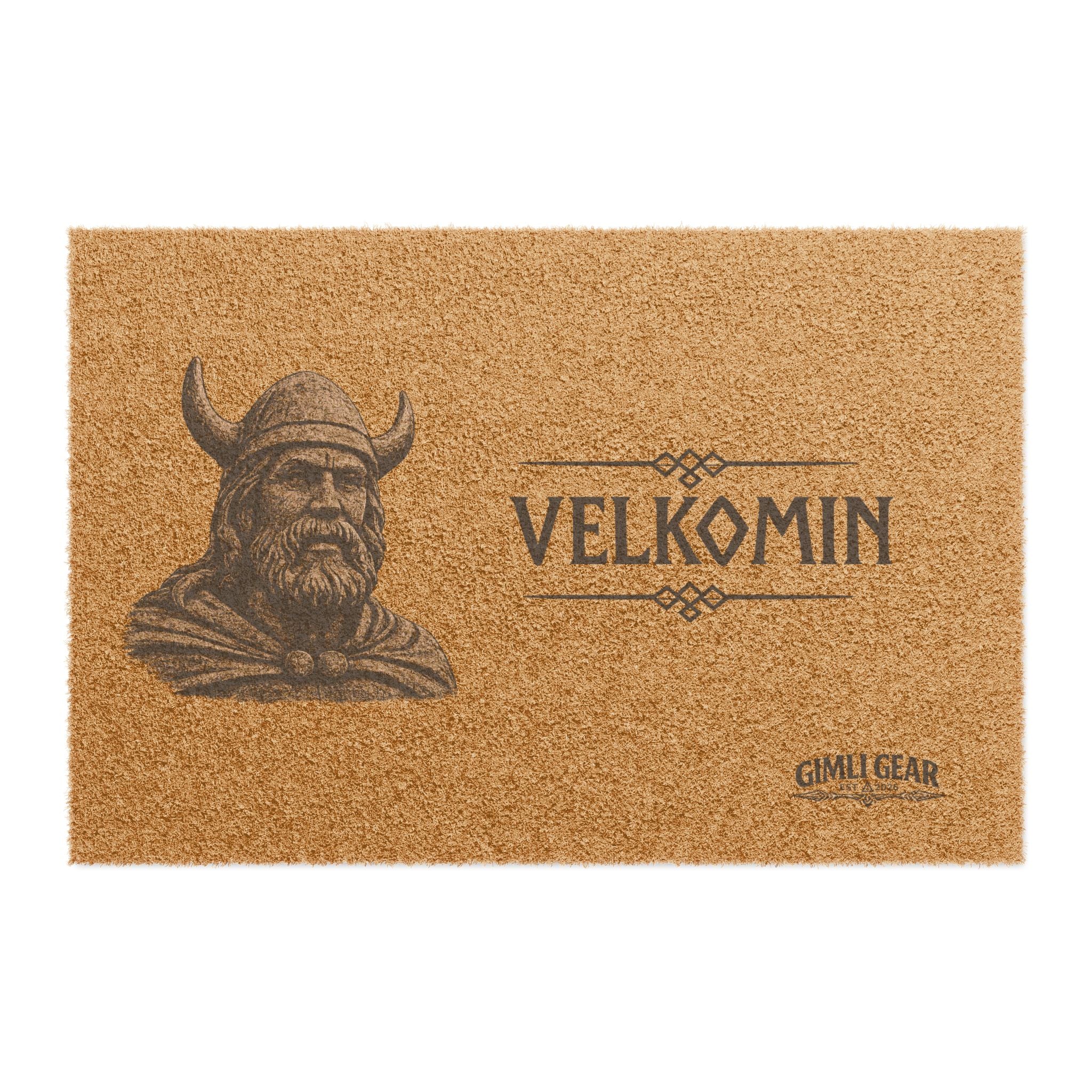 Velkomin Viking Doormat - Rustic Norse Welcome Coir Mat