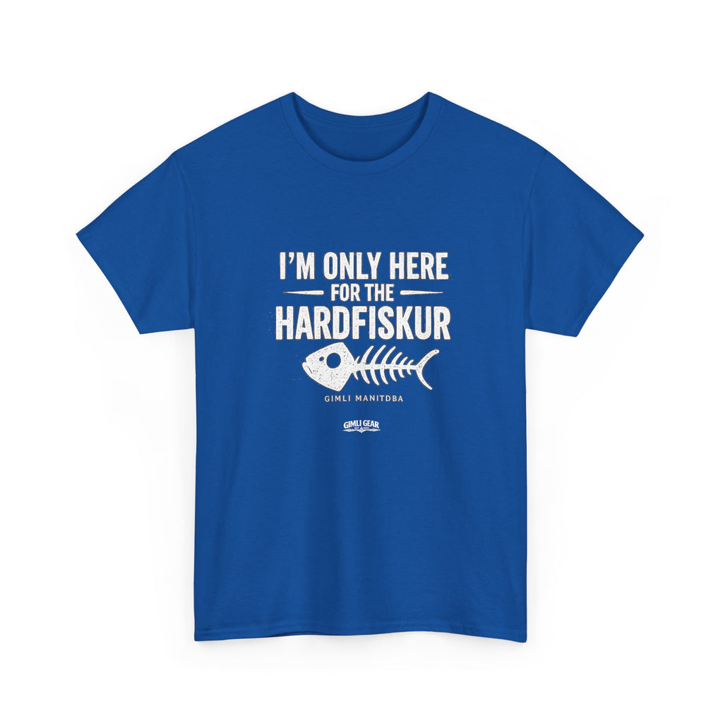 Hardfiskur Fishing Tee — "I’m Only Here for the Hardfiskur" Black T-Shirt