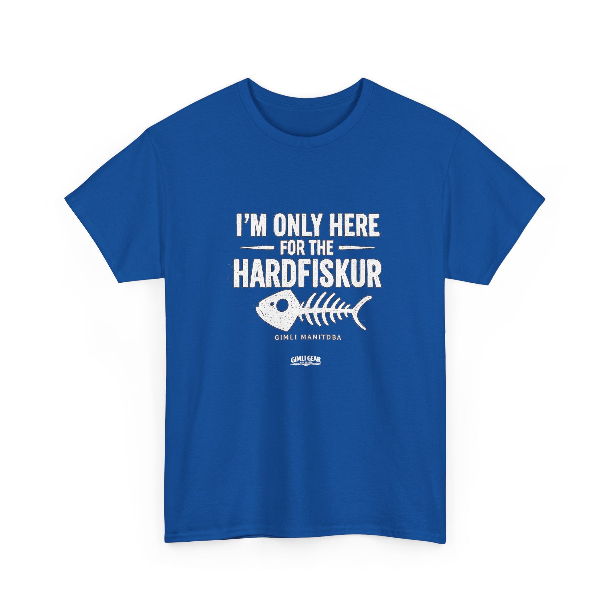 Hardfiskur Fishing Tee — "I’m Only Here for the Hardfiskur" Black T-Shirt