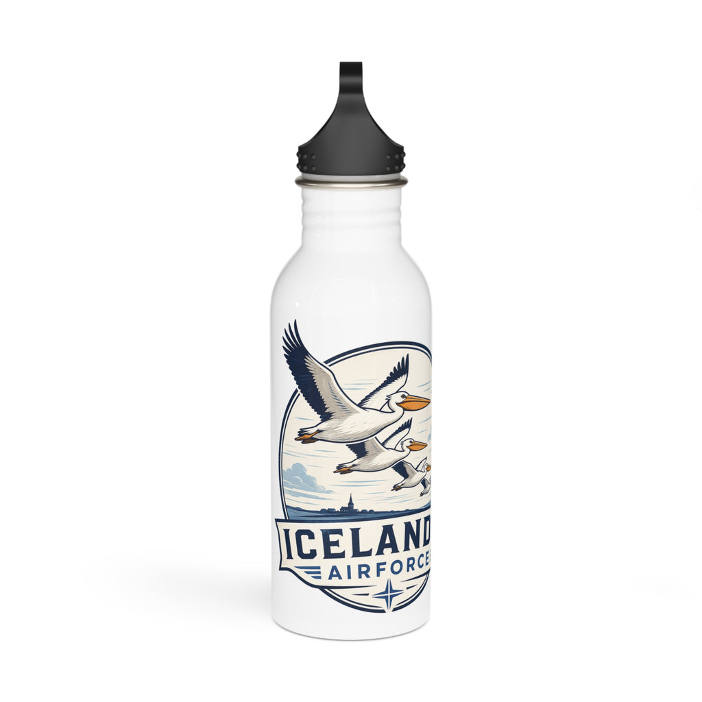 Icelandic Airforce Stainless Steel Water Bottle — Vintage Seagull Travel Bottle