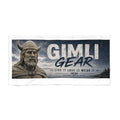 Gimli Gear Beach Towel — Viking Statue Graphic 'GIMLI GEAR' Design