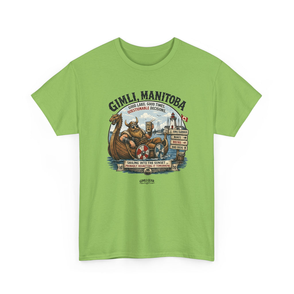 Gimli Manitoba Viking Crewneck Tee — Vintage Nautical Travel Shirt