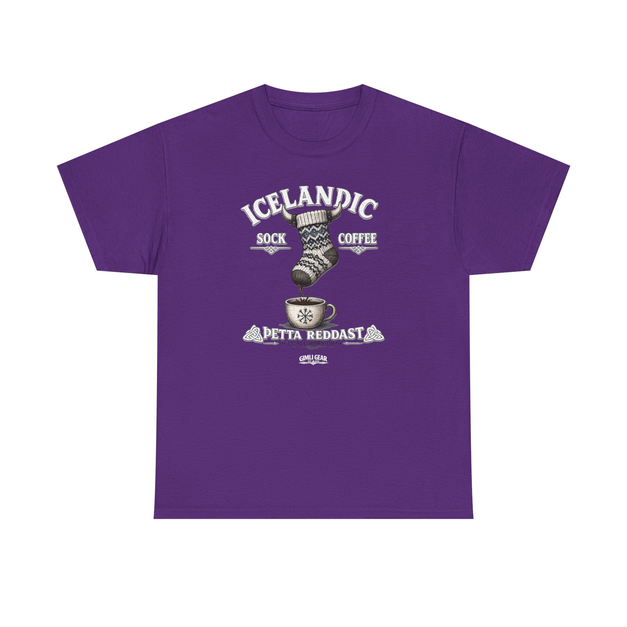 Icelandic Coffee & Sock Tee — Gimli Gear Nordic Coffee Lover T-Shirt